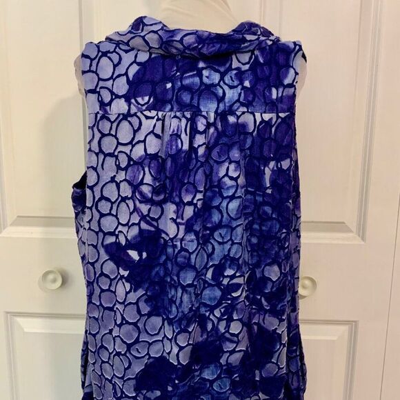 Lane Bryant Purple Blue Abstract Print Sleeveless Swing Dress Size 18 - Picture 6 of 9